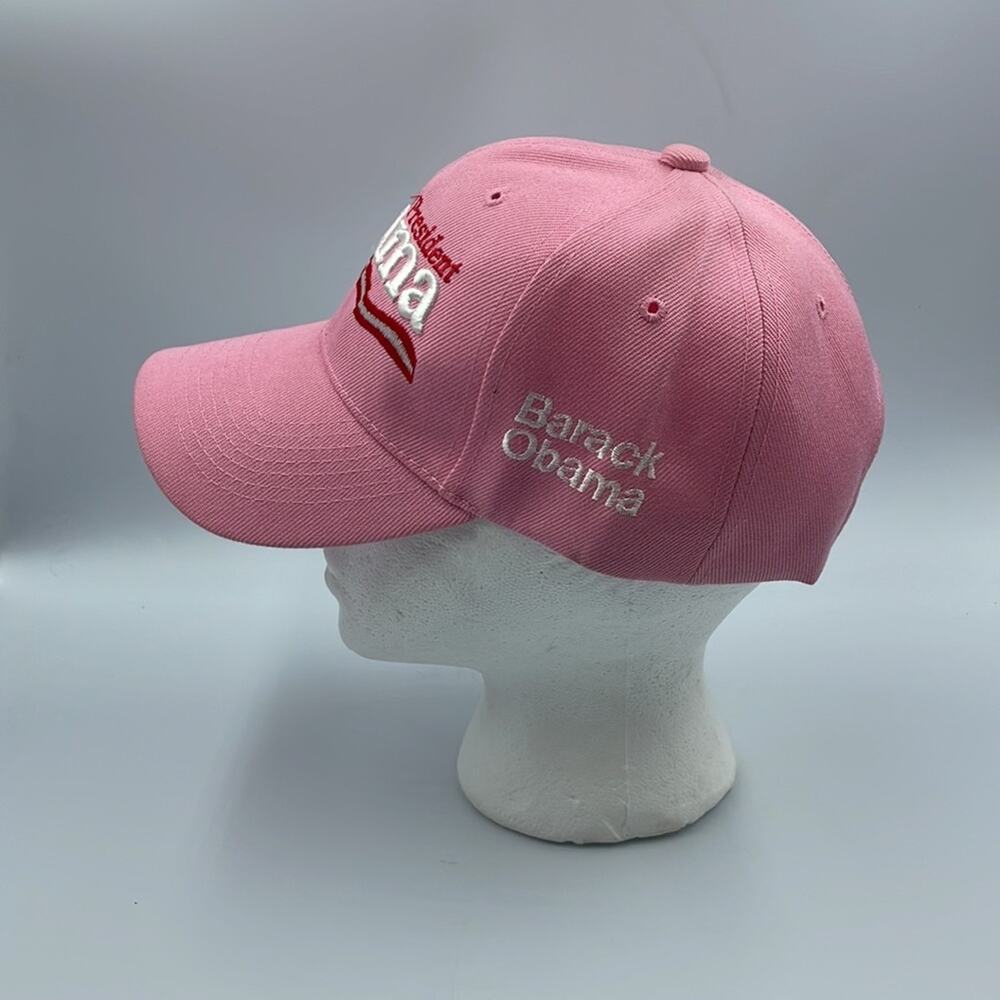 OBAMA for President Adjustable Embroidered Pink Baseball Hat with family button - Picture 5 of 6